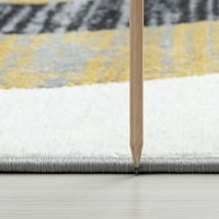 Съвременна площ килим абстрактно жълто, дървени въглища закрит разпръсна лесен за почистване