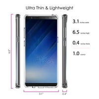 DistrentInk Clear Shockprouf Hybrid Case за Samsung Galaxy Note - TPU Bumper Acrumby Back Tempered Glass Protector - Дефиниция на бедазма Изкачване в леглото Lon Day Day