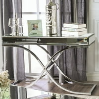 Мебели на Америка Монна огледална конзолна маса, Сребро