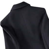 Дамски палта и якета клирънс Мода жени твърди Двуреден бутон палто блуза тънък Връхни дрехи блейзър