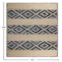 Индийски ръчно изработен бежов черен юта памучен килим за домашен декор легло стая зона за килим домашен офис квадрат на пода килим крачета