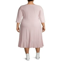 Тера & небе жените Плюс размер обвивка рокля с разрошена детайл