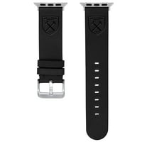 Black West Ham United Logo Sport Leather Apple Watch Band