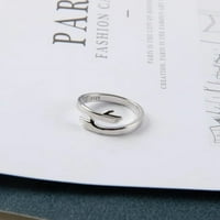 Прегръщане на стойка Сребърен пръстен Ръжда и устойчив на надраскване пръстен за запознанства за пазаруване аксесоар