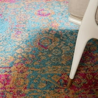 Уникален стан Coranado Medici Rug Blue Beige 10 '6 16' 5 Правоъгълник Резюме Бохемски идеален за хол Спайва за трапезария Офис