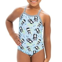 Little Dolfin Girl's Print One женски бански костюм в Панди, размер 6