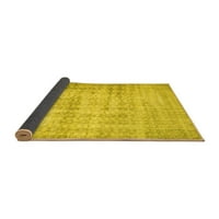 Ahgly Company Indoor Round Персийски жълти традиционни килими, 5 'кръг