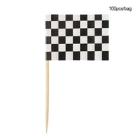 DIDO Charcuterie Accessories checkered състезателни клечки за зъби знамена маркери за мъфини парти предпочитани кекс за храна предястия черно бяла каре