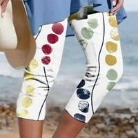 Дамски Панталони клирънс $5, дамски летни случайни ластик отпечатани изрязани панталони