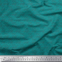 Соимой зелена коприна креп плат четка инсулт и точки абстрактен печат плат от двор широк