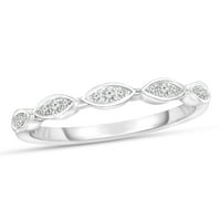 Томография. Т. в. Маркиз композитен диамантен пръстен три подреждащи се в сребърно сребро с 18к двуцветна Златна плоча