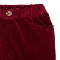 Дънков панталон за малки момиченца от рипсено кадифе с ластик, размери 12м-5т