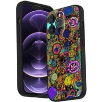 Съвместим с калъфа за телефон iPhone Pro Ma, Abstract-Psychedelia-Hippie- Case Silicone Защитна за тийнейджърка момче за момче за iPhone Pro Max