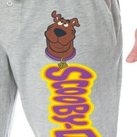 Scooby Doo Men's Scooby Head Cartoon Script Logo Sleep Lounge Pajama Pants