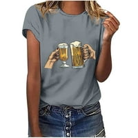 Фенсинг клирънс сделки на жените Сладък графични тениски лятна случайни къс ръкав Октоберфест тениска реколта бира блуза С, М, Л, КСЛ, ххл