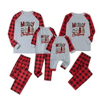 Homchy Baby Christmas Plaid Print Family Family, съвпадащ родител-дете облекло onesie