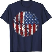 Бейзболист на САЩ американски флаг 4 юли тениска за подарък