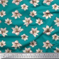 Soimoi Blue памучна патица тъкани лилии флорални печат тъкан от двор