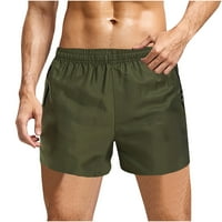 Мъжки летни къси панталони Солидни тънки бързо изсушаващи плажни къси панталони Небрежни спортни къси панталони