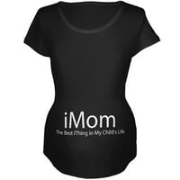 Ден на майката - Imom Funny Geek черна тениска за майчинство - X -голяма