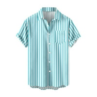 Западни каубойски ризи мъже мъжки летен ежедневен печат плюс риза с размер къс ръкав спускане на яка риза