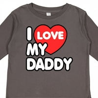 Мастилена обичам татко подарък малко момче или малко момиче Дълъг ръкав тениска