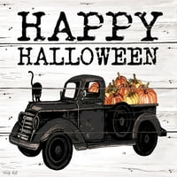 Честит отпечатък на плакат за черен камион от Хелоуин от Синди Джейкъбс