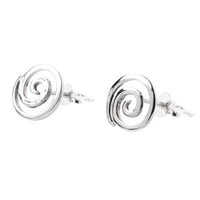 81възрастни дамски сребърни спирални малки кръгли обеци