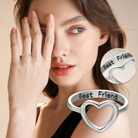Дамски модни букви сърце пръстен Мода Творчески пръстен бижута подаръци на клирънс