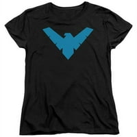 Символ на Batman -Nightwing - дамски тройник с къс ръкав - черен, голям