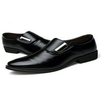Увиване на мъжете кожени обувки Официални обувки Официални обувки Плъзгане на оксфордски мъжки хляби Модни бизнес комфорт Черно 6