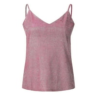 Feternal Womens Glitter Strappy Tank Tops Дами секси ками люлеещи се жилетка клубни дрехи облечени блузи за жени