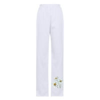 Панталони панталони за жени подрязани офис капри с джобове ежедневни меки панталони с леки тежести капризи панталони бяло xxl
