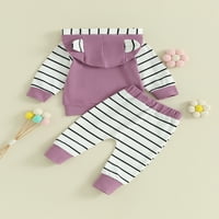 Bagilaanoe Baby Girl Pants Set Newborn Contrast Color Дълги ръкав Суичър Суичър Топс + Суитчъри за бебета ежедневни потни костюми