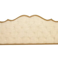 King Size Bed Frame с декор за декор на бутони, ленено тъкан за тапицирана платформа Фондация за матрак на рамката на леглото, дървена поддръжка на летви, не е необходима BO п?