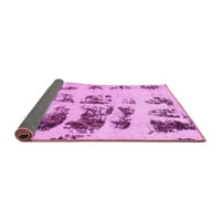 Ahgly Company Indoor Square Abstract Pink Modern Area Rugs, 6 'квадрат