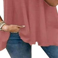 Justvh Women Rhinestone Street Style Cotton Tops с къс ръкав с цип V-образно деколте