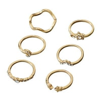 Feledorashia пръстени за жени Матер Подаръци Студен вятър Геометричен златен комплект Европейски и американски пръстен