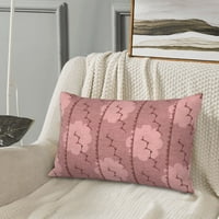 Супер мек правоъгълна плюшена покривка за възглавница, розова линия цветя комфорт и непилинг скрит диван за спалня с цип спалня, 20 x30