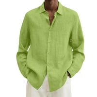 Моден човек въртя яка с дълъг ръкав тениска летен бутон за печат блуза SweartSkirt Мъжки върхове с дълги ръкави за празнични разчиствания