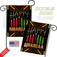 Kwanzaa поздрави градински флаг зима x18. Двустранна декоративна вертикална флагове декорация на къщи декорация малък банер двор подарък