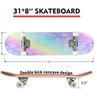 Холографска векторна илюстрация в пастелна цветна галактика фантазия на открито скейтборд дълги дъски 31 x8 Pro Complete Skate Board Cruiser