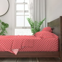 памучни чаршафи, Калифорния Кинг комплект - Санта Червена коледен моден бял празник Клаус Зимен печат Персонализиран спално бельо от спонсор