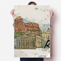 Италия Рим Ландшафтен забележителен национален стикер Декорация плакат Игрален тапет Тапет Декал