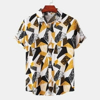 Хана Мода Случайни Мъжки Ризи Мъжка лятна ваканция случайни хавайски стил с къс ръкав отпечатани Топ Дишаща удобна плажна риза