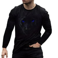 Hfyihgf Мъжки тениски за 3D тениски за животни графични тийнейджъри ризи за мъже с къс ръкав Crewneck Небрежни улични дрехи Модри върхове
