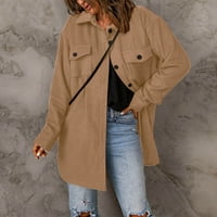 Forestyashe Womens Jacket Button Button Down Rish Trinch Coat Черно бяло голямо