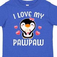 Инктастичен Обичам моя папая със сладък пингвин и сърца подарък малко дете малко момиче тениска