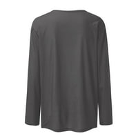 Женски ризи Небрежни тениски с дълъг ръкав твърд цвят свободен приляга на върхове блузи
