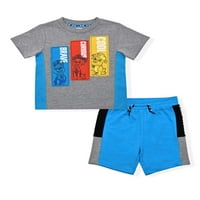 Лапа патрул бебе и малко дете момче Графичен тениска и плетени шорти комплект, 2-парче, размери 12м-5т